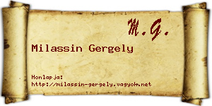 Milassin Gergely névjegykártya